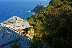 Eastern coast of Agion Oros - View on the Stavronikita monastery