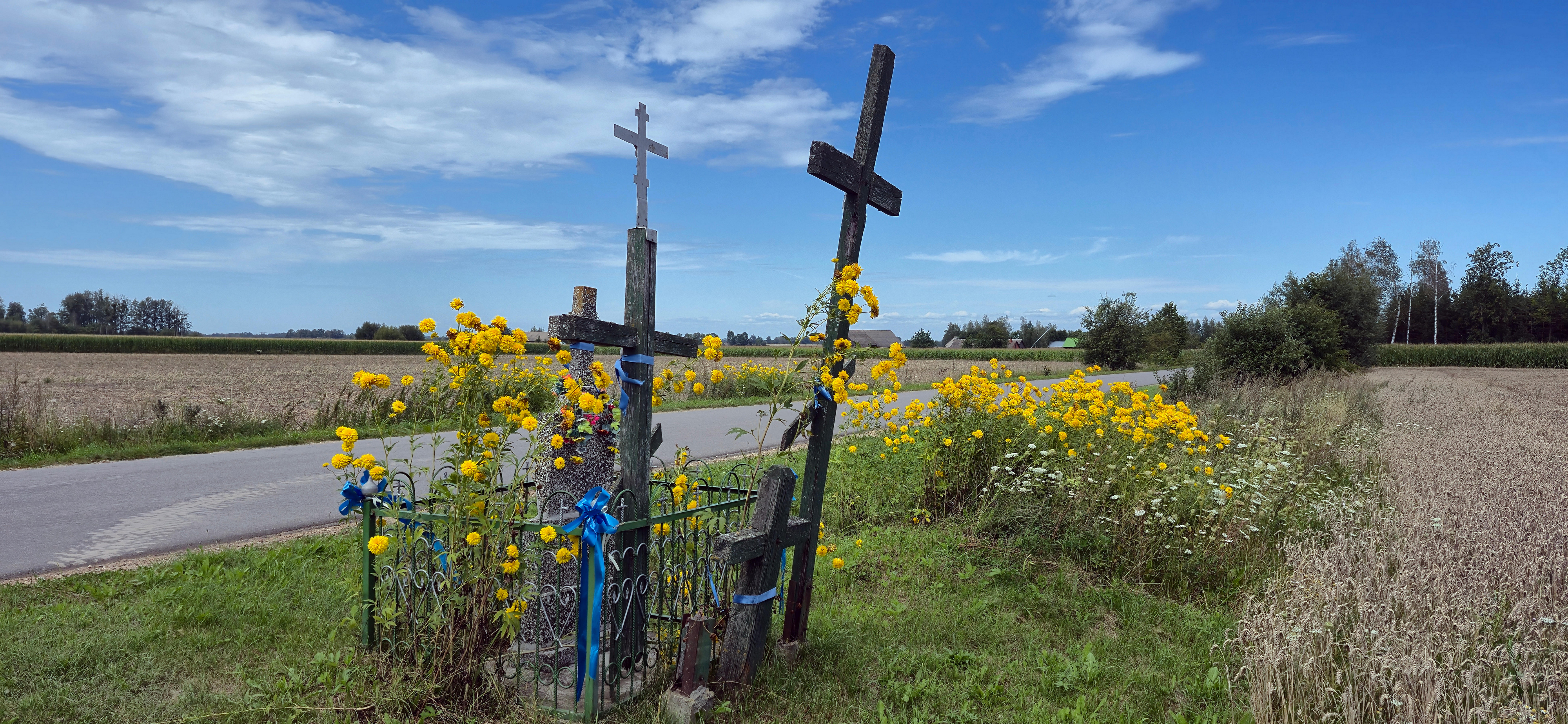 Crosses between Nowoberezowo and Nowokornino villages