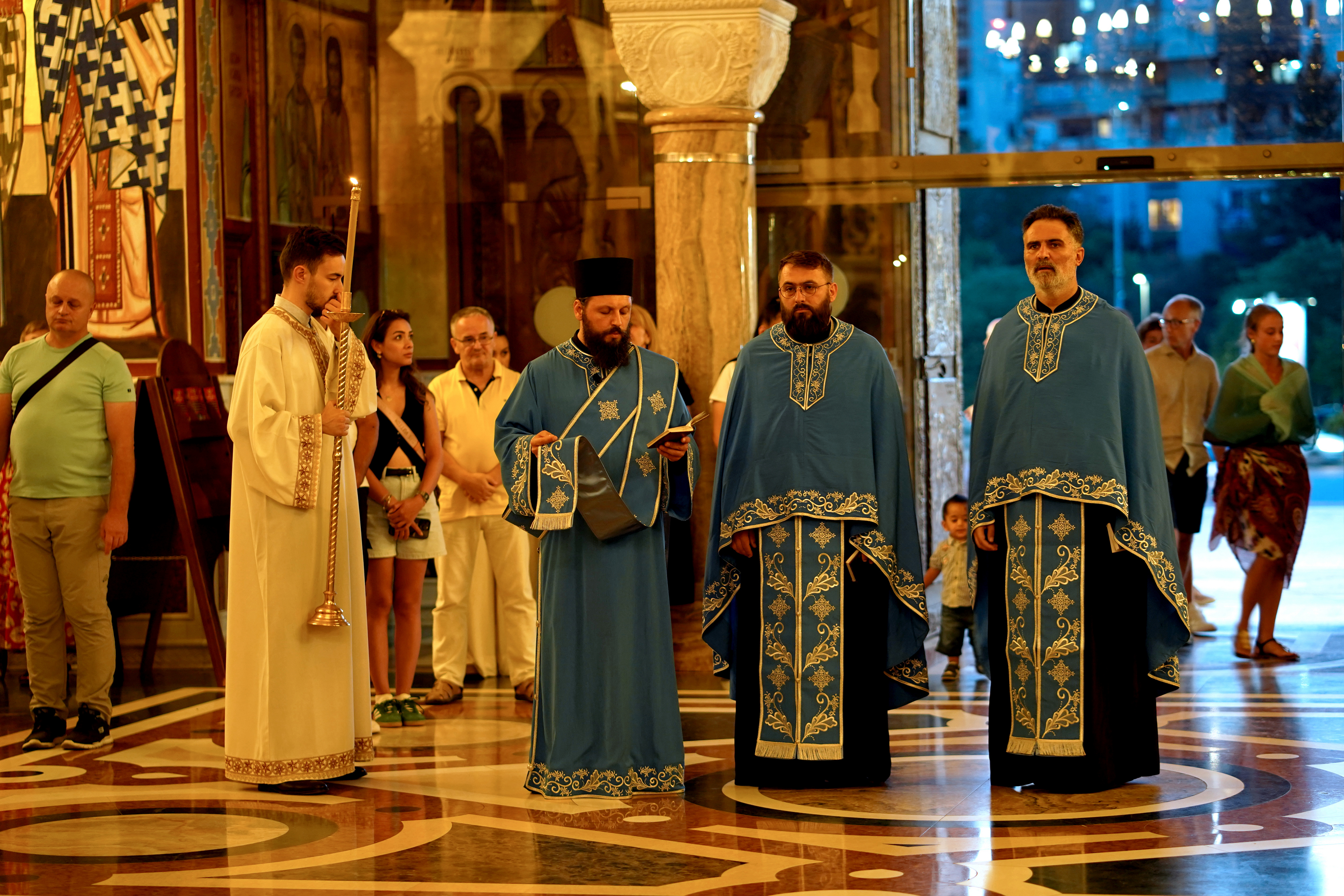 The All-Night Vigil of Dormition feast in Ressurection of Christ Orthodox Cathedral in Podgorica 