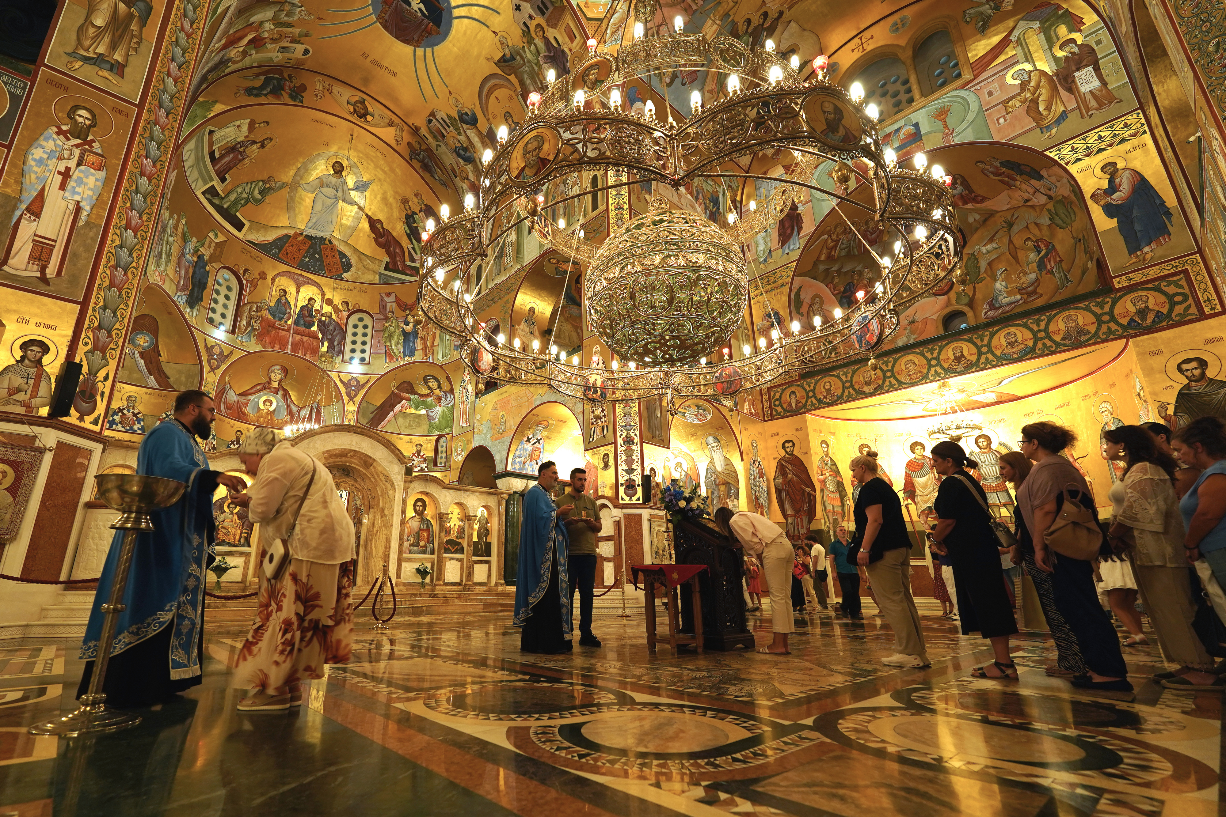 The All-Night Vigil of Dormition feast in Ressurection of Christ Orthodox Cathedral in Podgorica