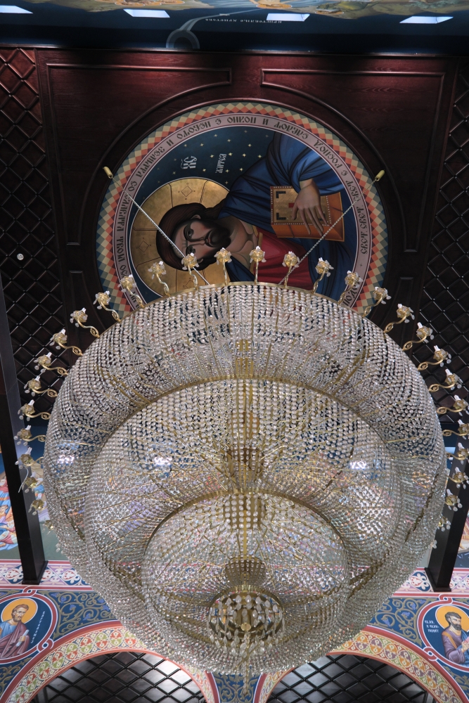 Chandelier in one churches of Skopje, 2025