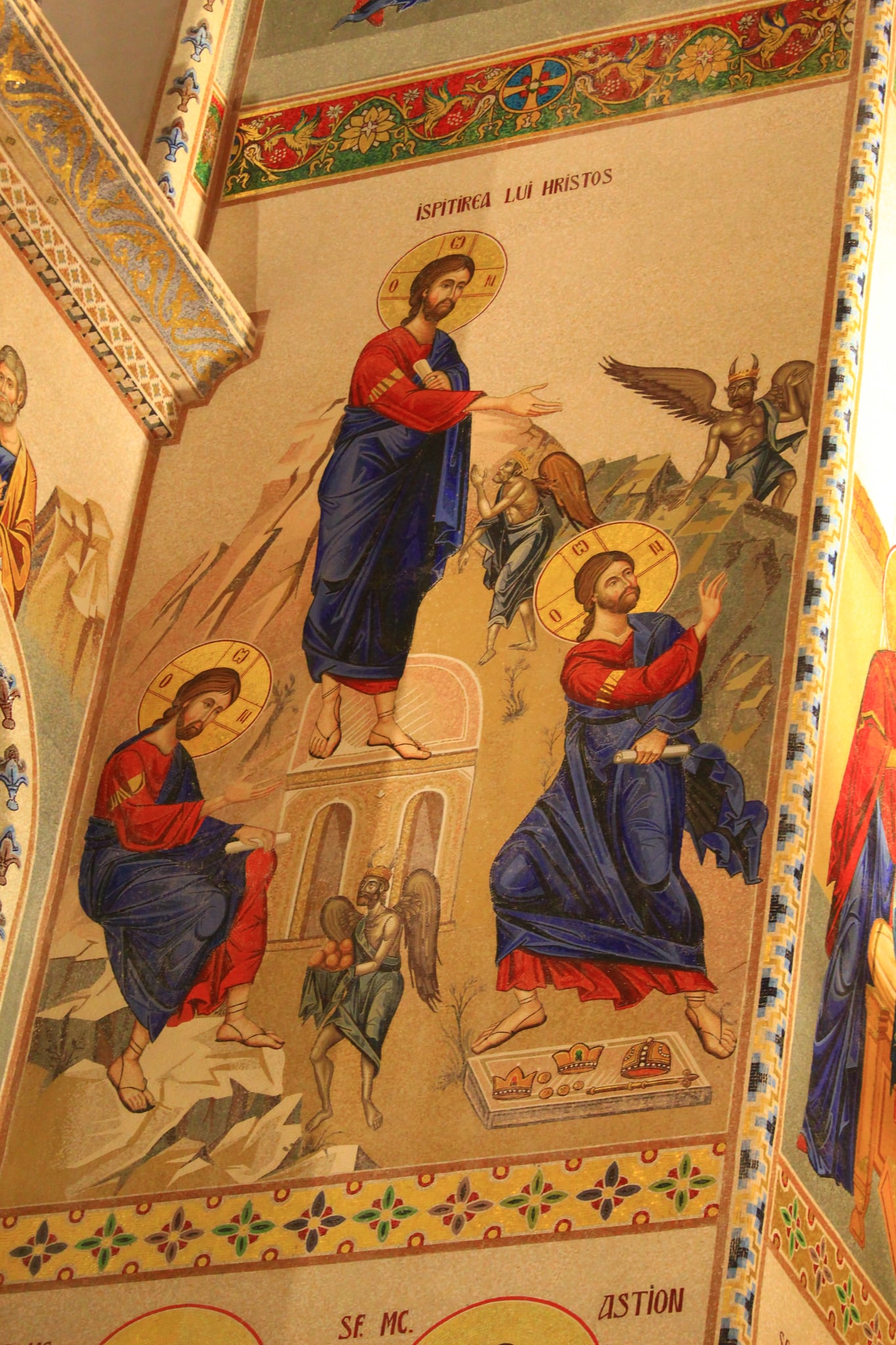 Temptation of our Lord- mosaic fresco on Romania&#039s National Cathedral 