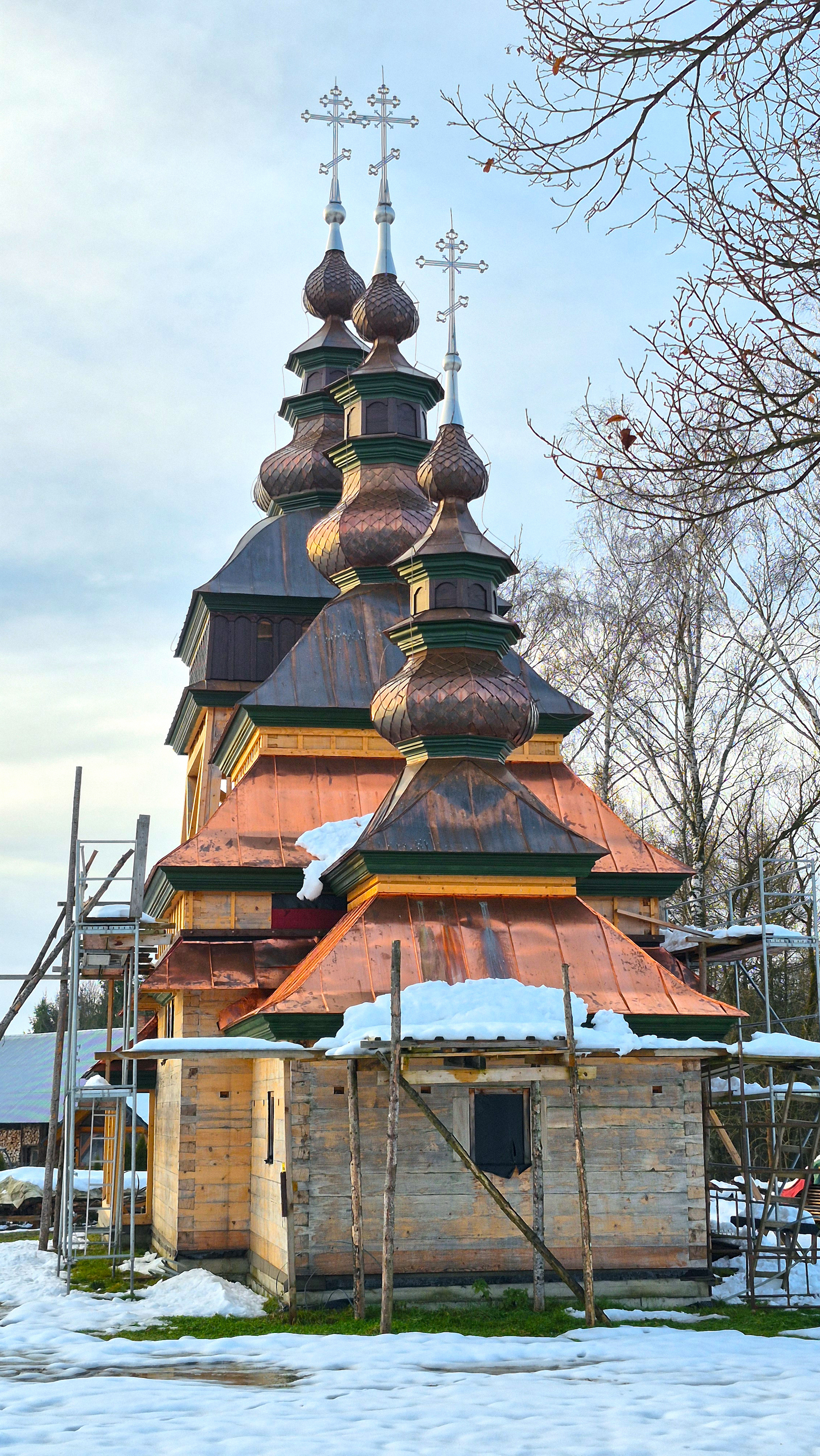 The new Orthodox church in Gładyszów (in construction