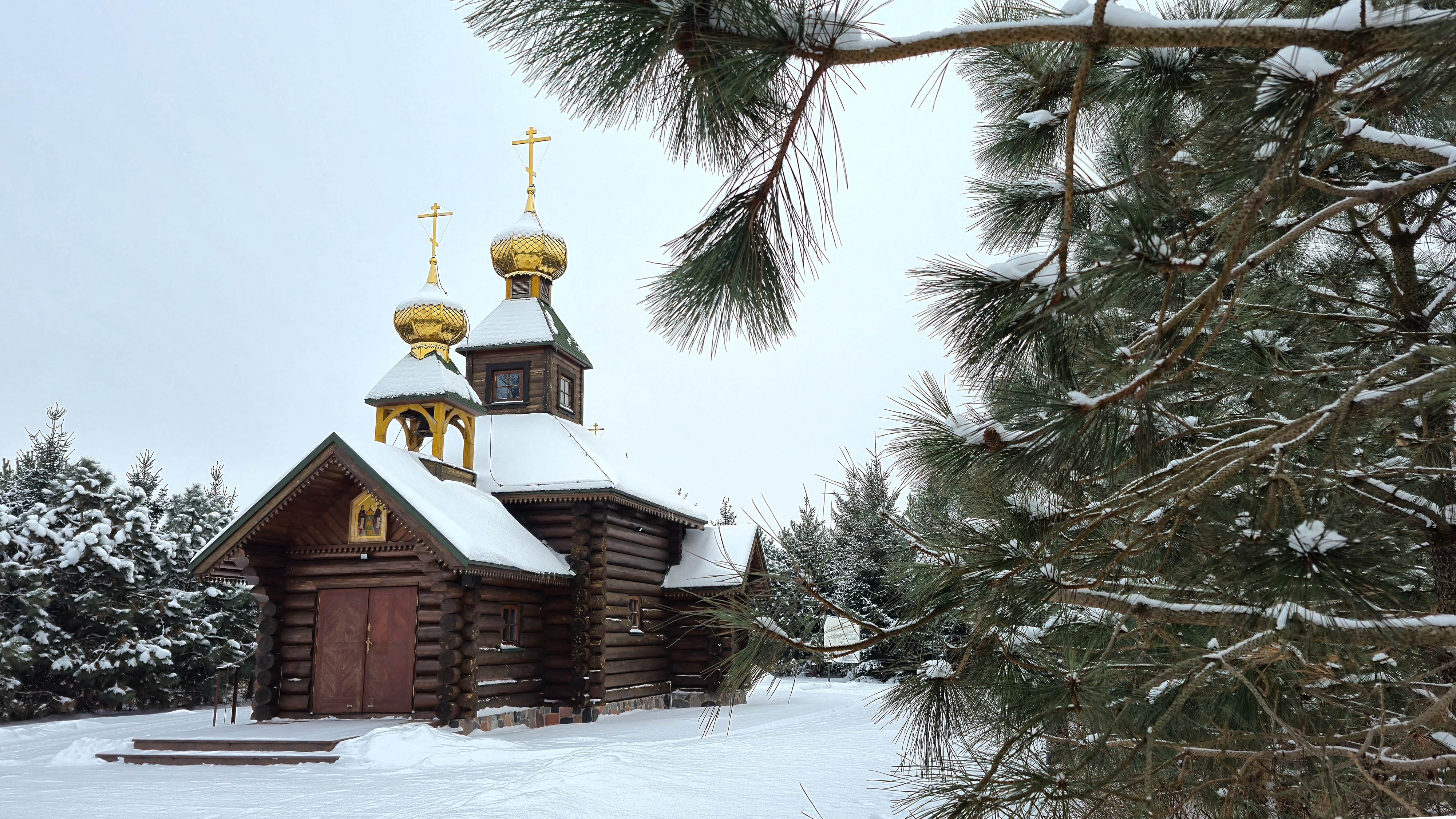 The Orthodox skete in Odrynki in winter