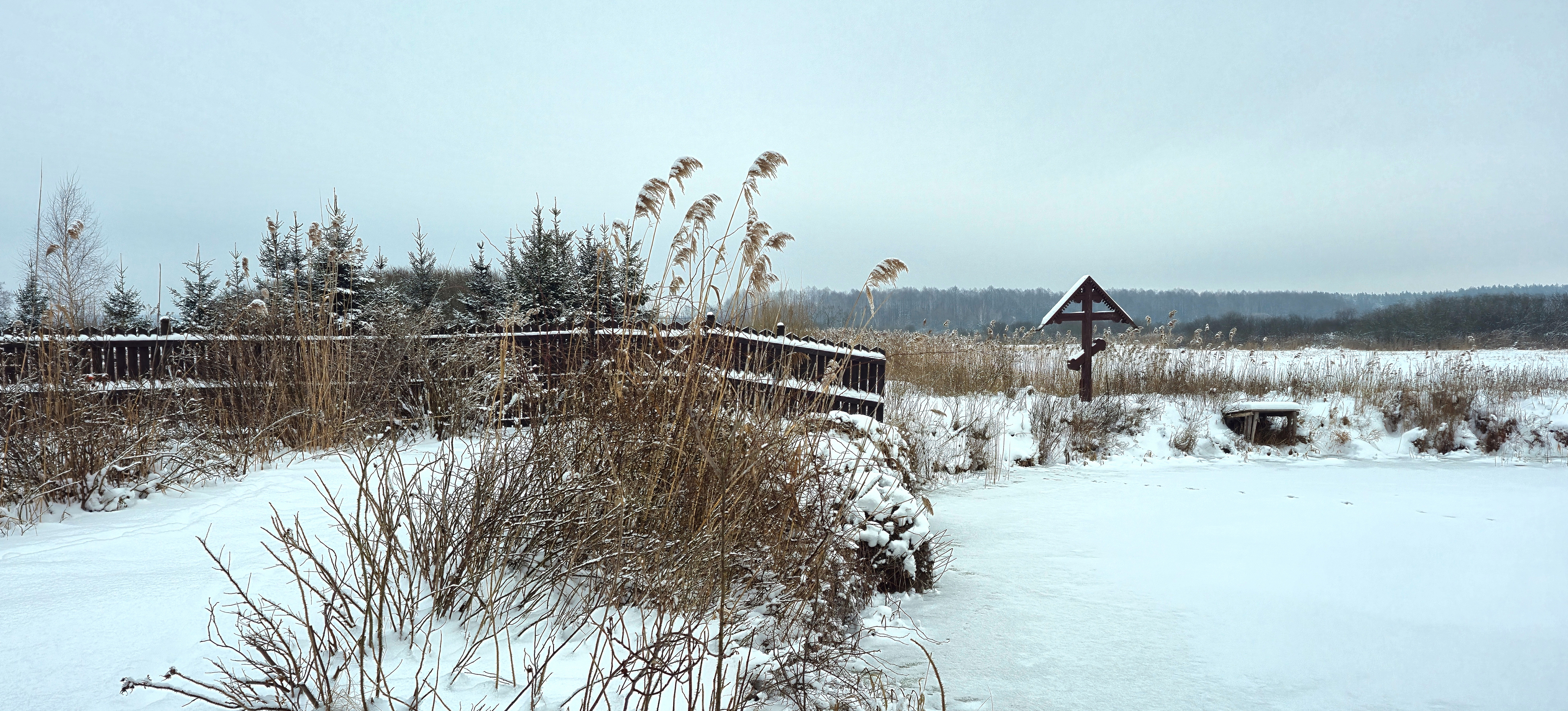 The Orthodox skete in Odrynki in winter
