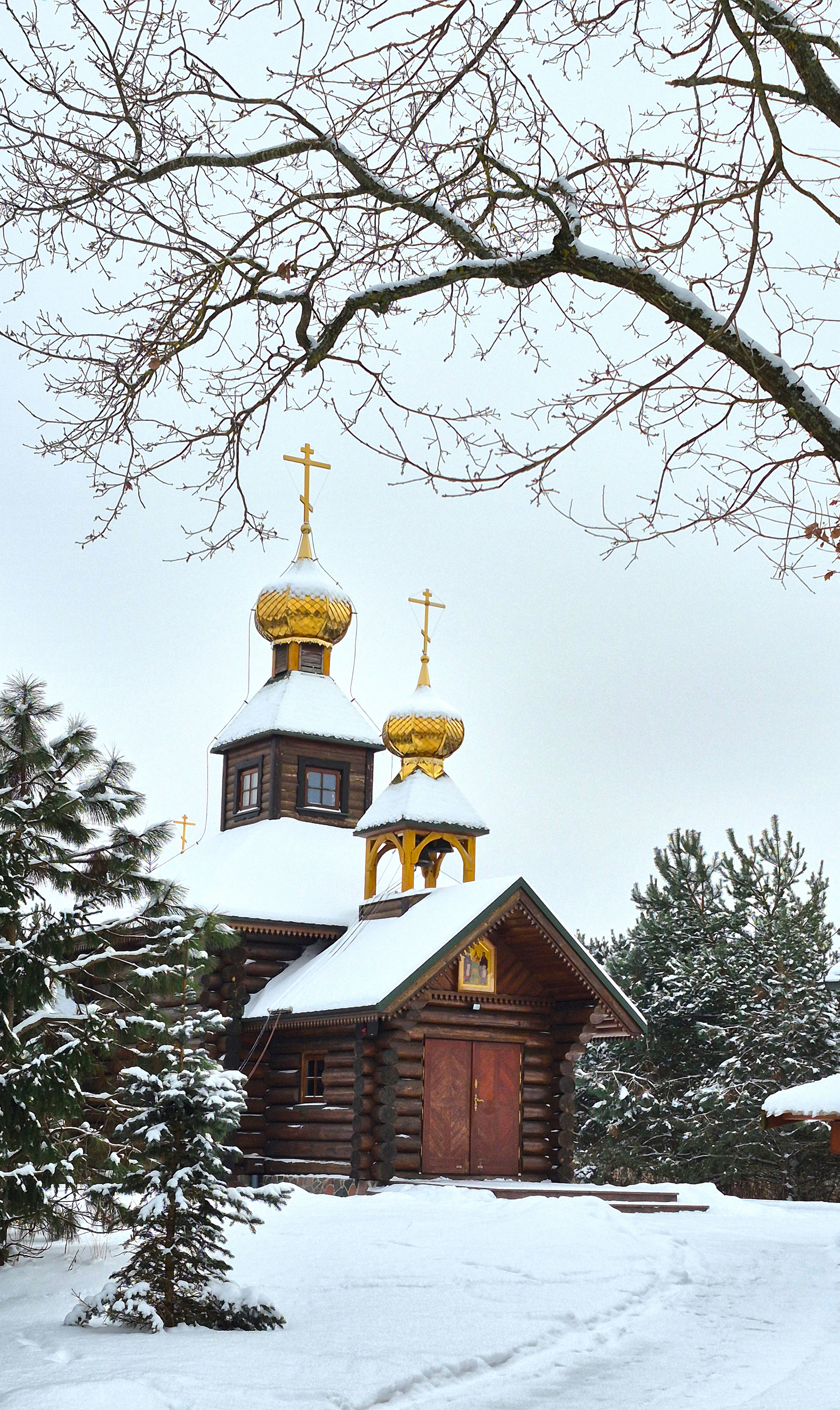 The Orthodox skete in Odrynki in winter