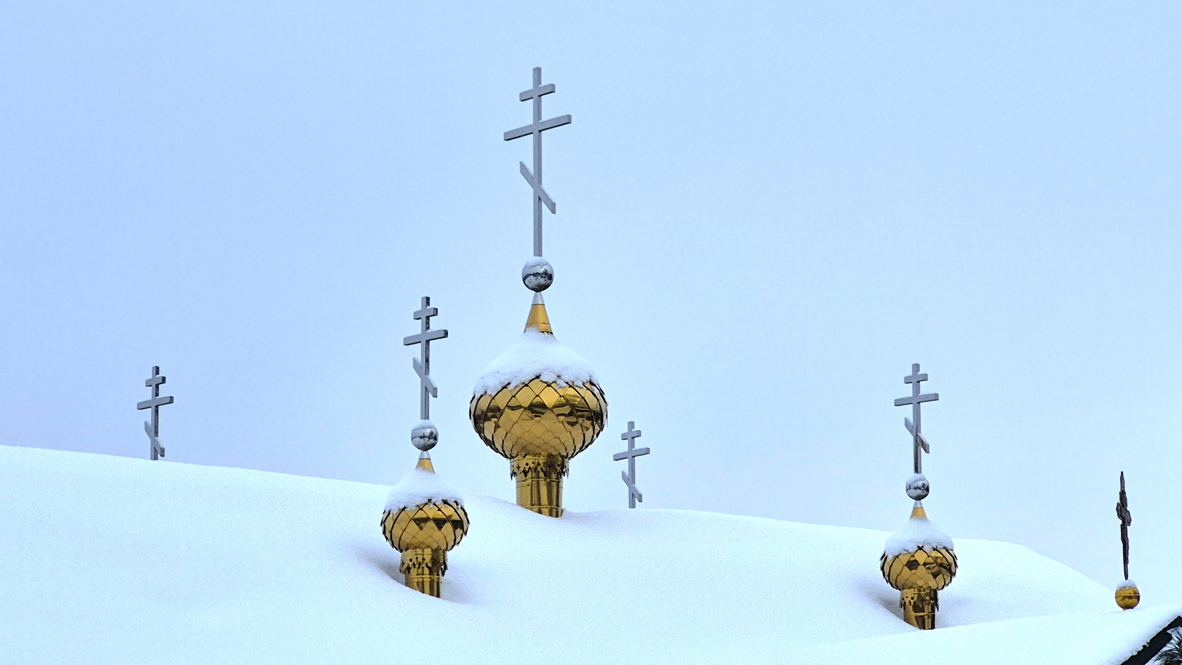 The Orthodox skete in Odrynki in winter