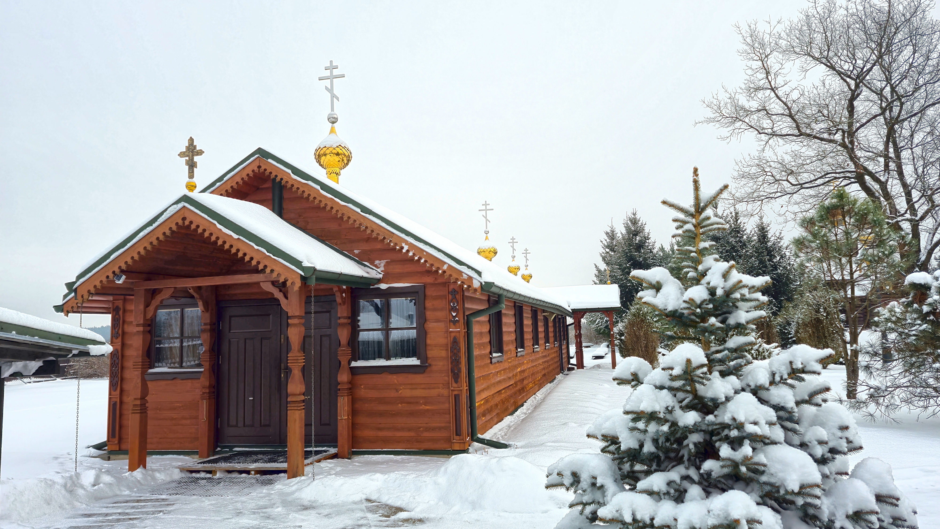 The Orthodox skete in Odrynki in winter