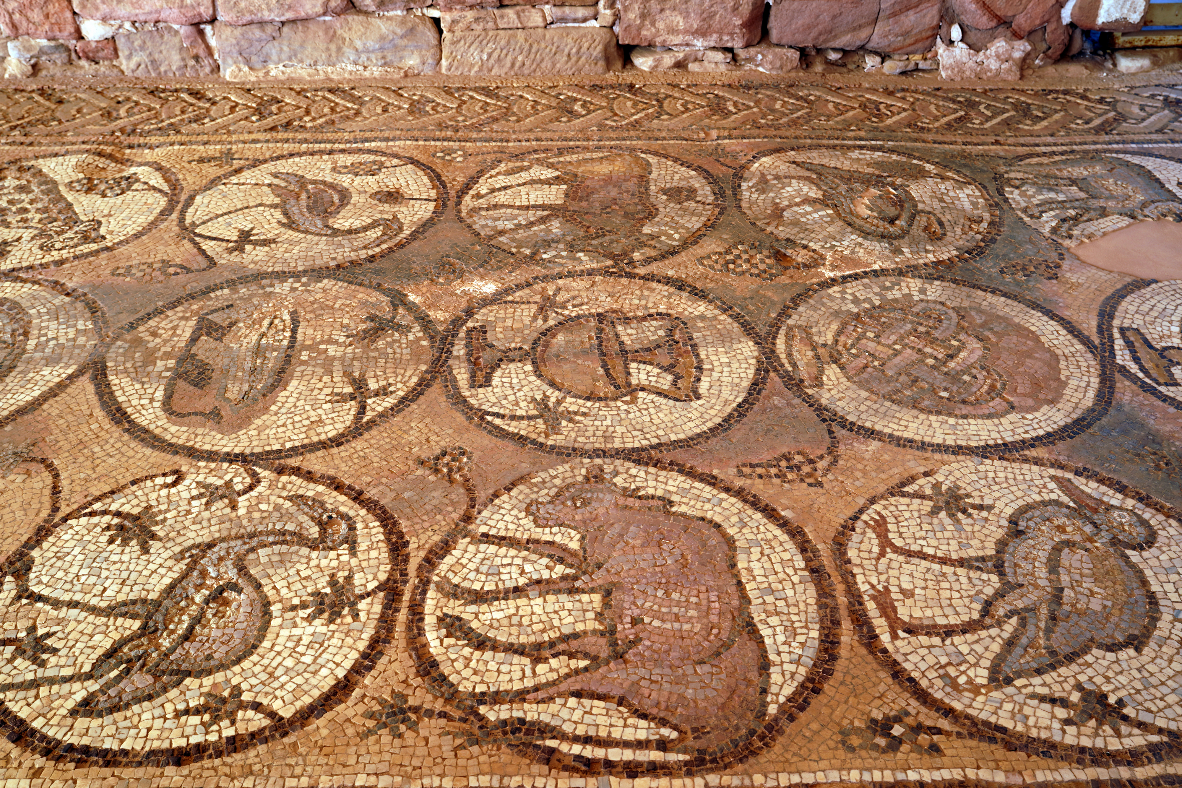 Mosaics of Christian basilica in Petra, 6th century