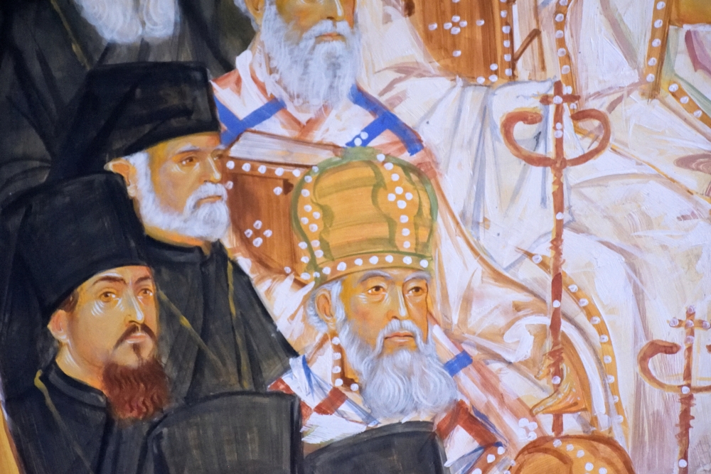 Polish Orthodox bishop at the Crete Council - fresco in Bar, 2024