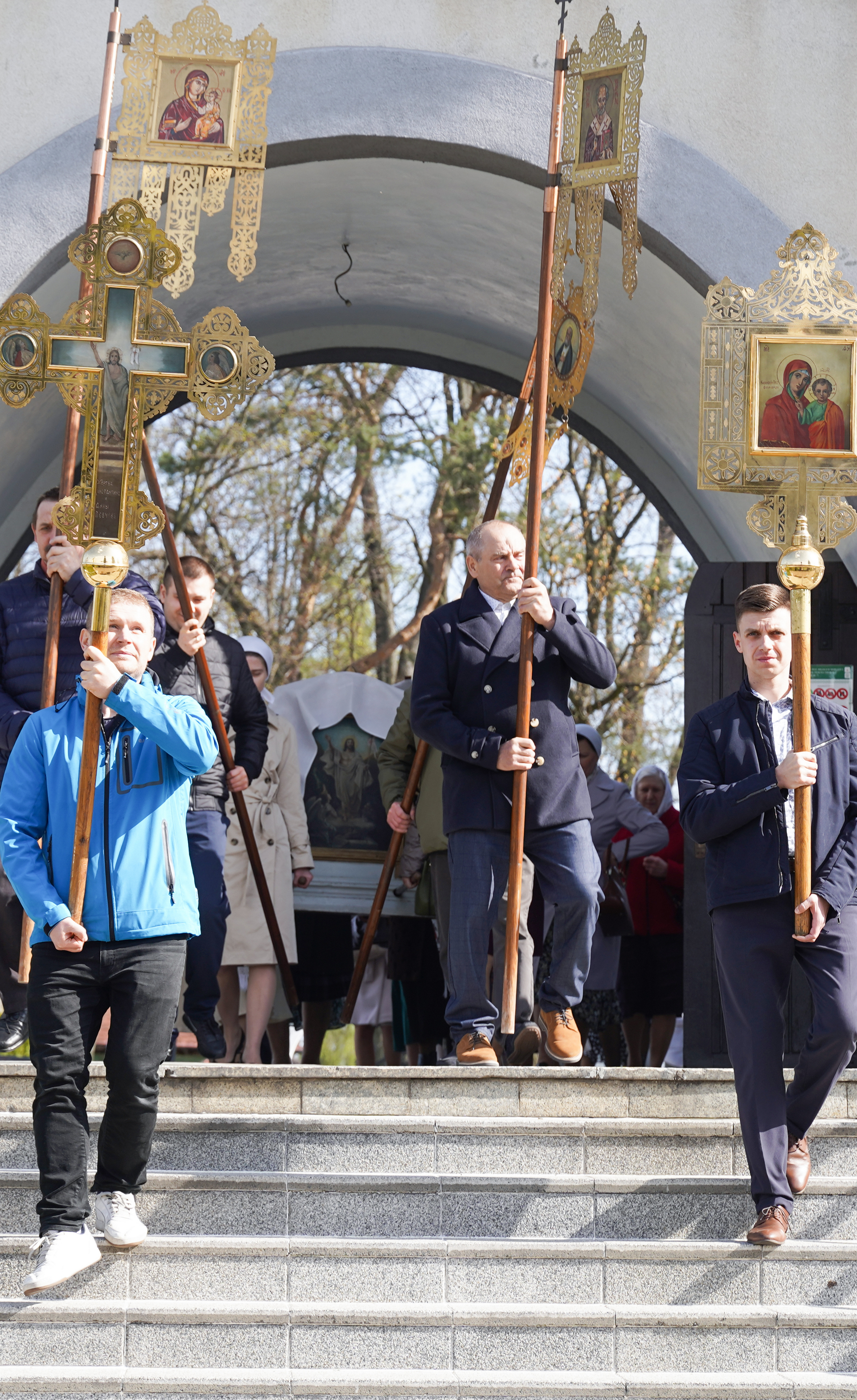 The Bright Week procession at the Holy Trinity Cathedral in Hajnówka