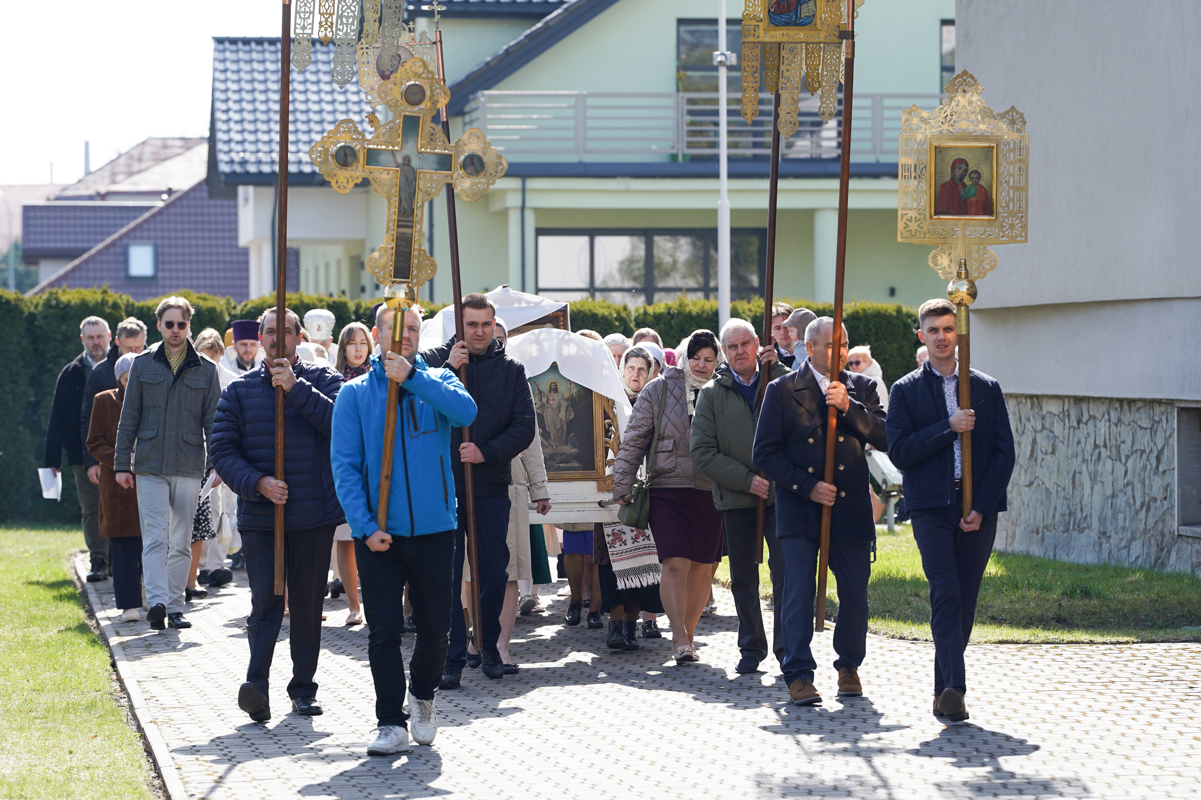 The Bright Week procession at the Holy Trinity Cathedral in Hajnówka