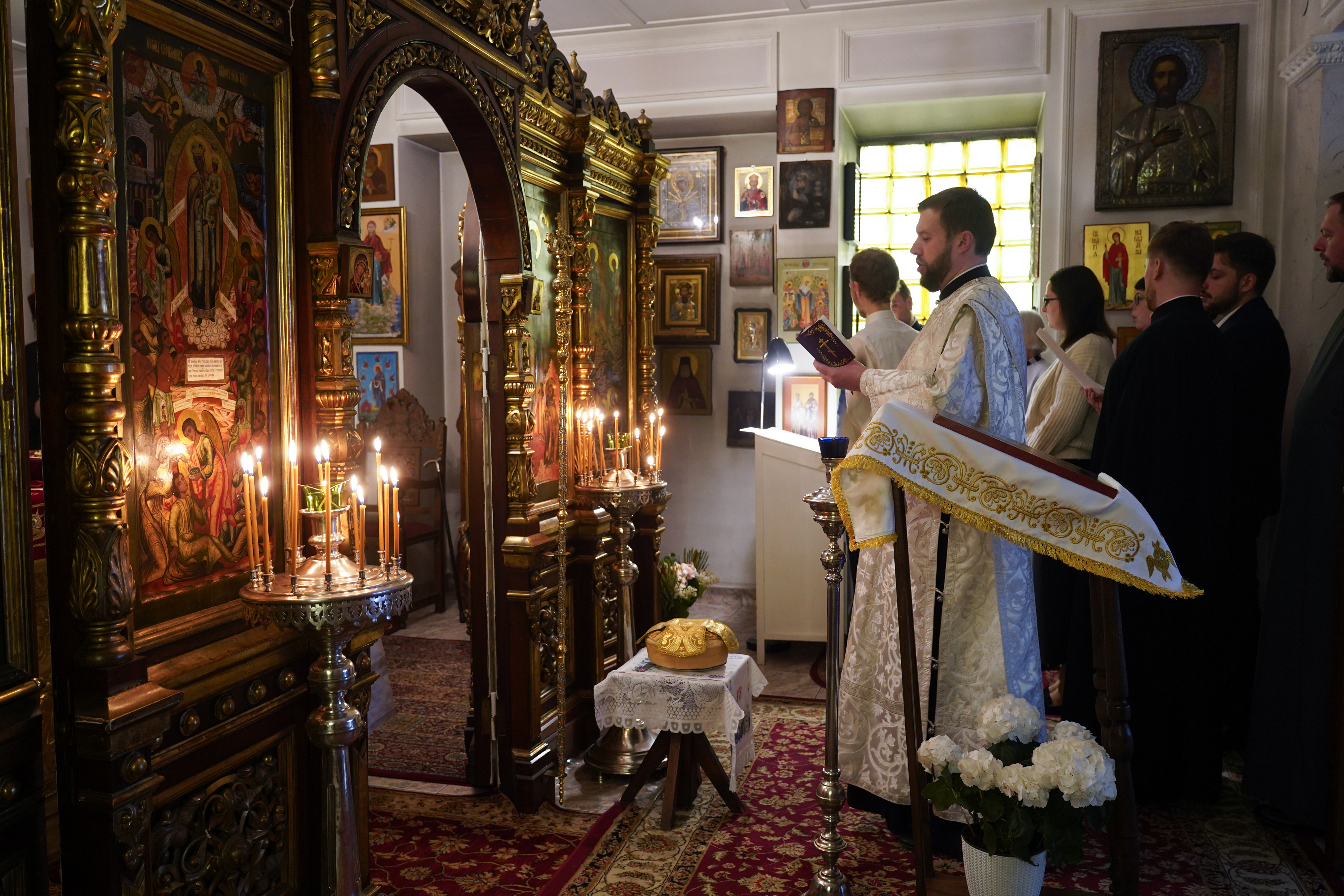 The Divinie Liturgy in St. Michael the Archangel Chapel in Warsaw