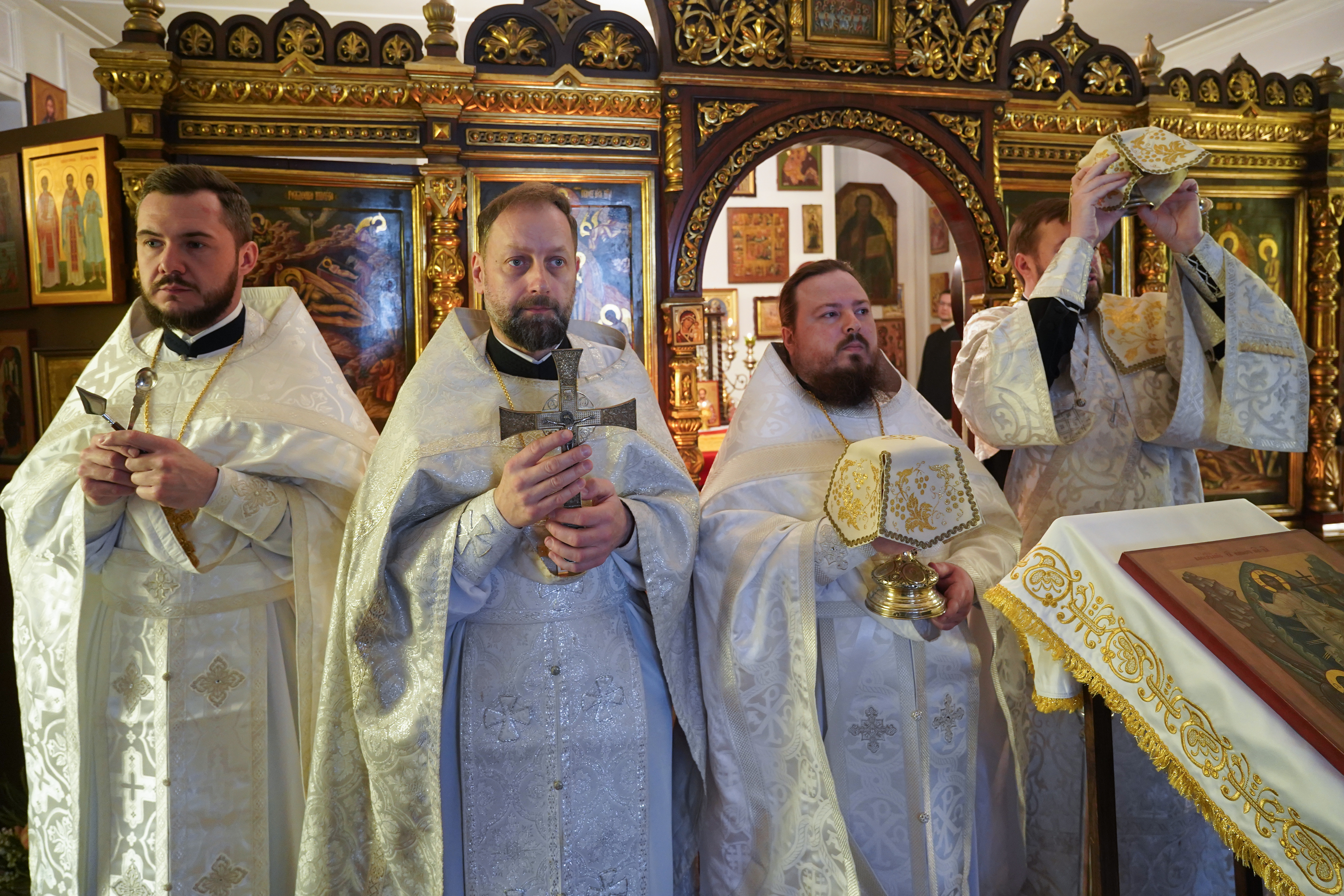 The Divinie Liturgy in St. Michael the Archangel Chapel in Warsaw