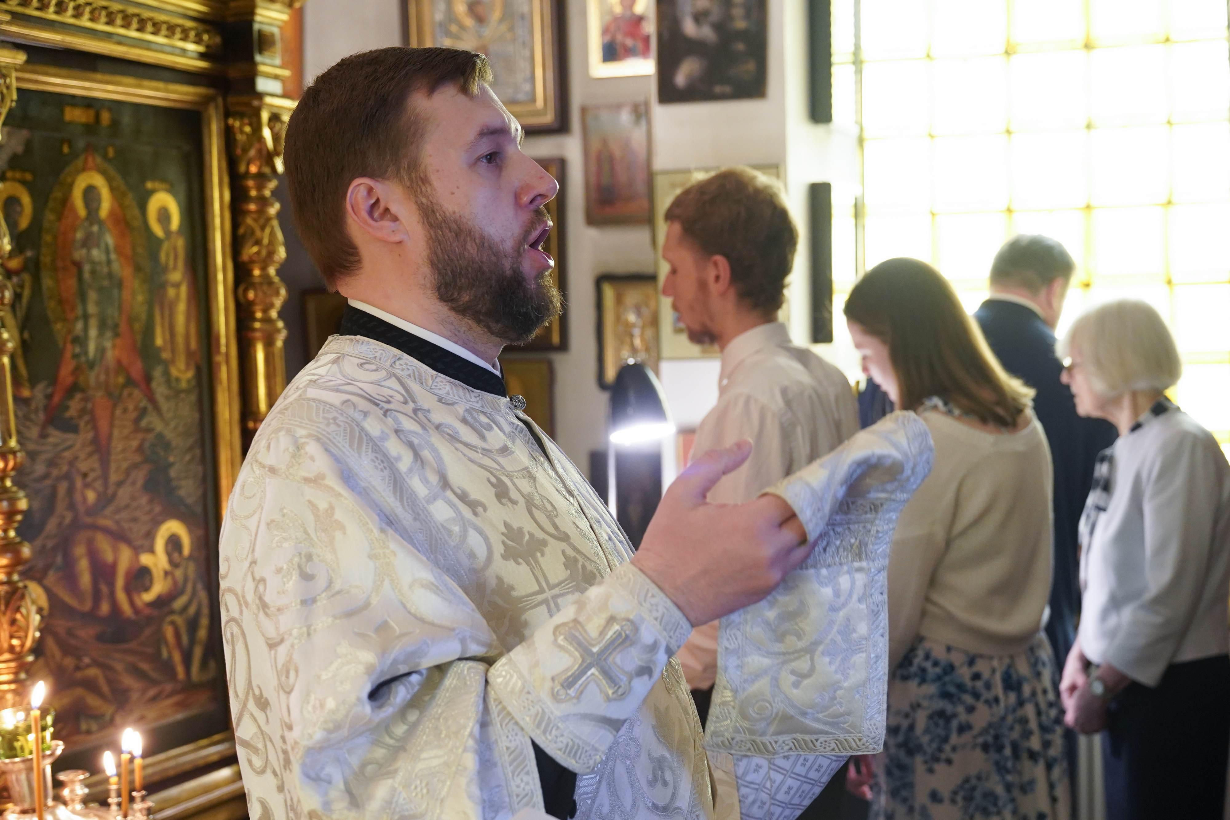 The Divinie Liturgy in St. Michael the Archangel Chapel in Warsaw