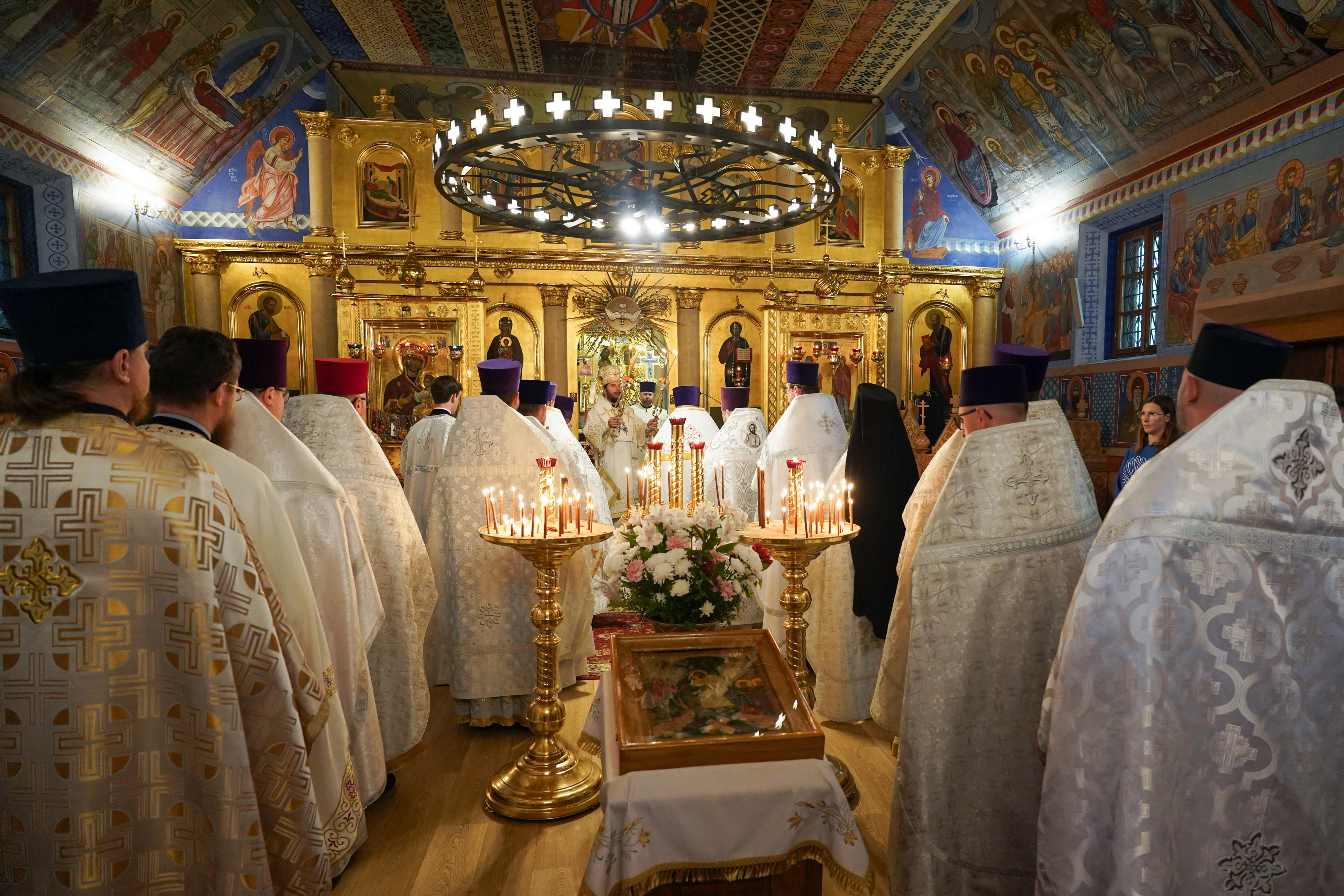 The Divine Liturgy in Transfiguration church at Holy Mountain of Grabark