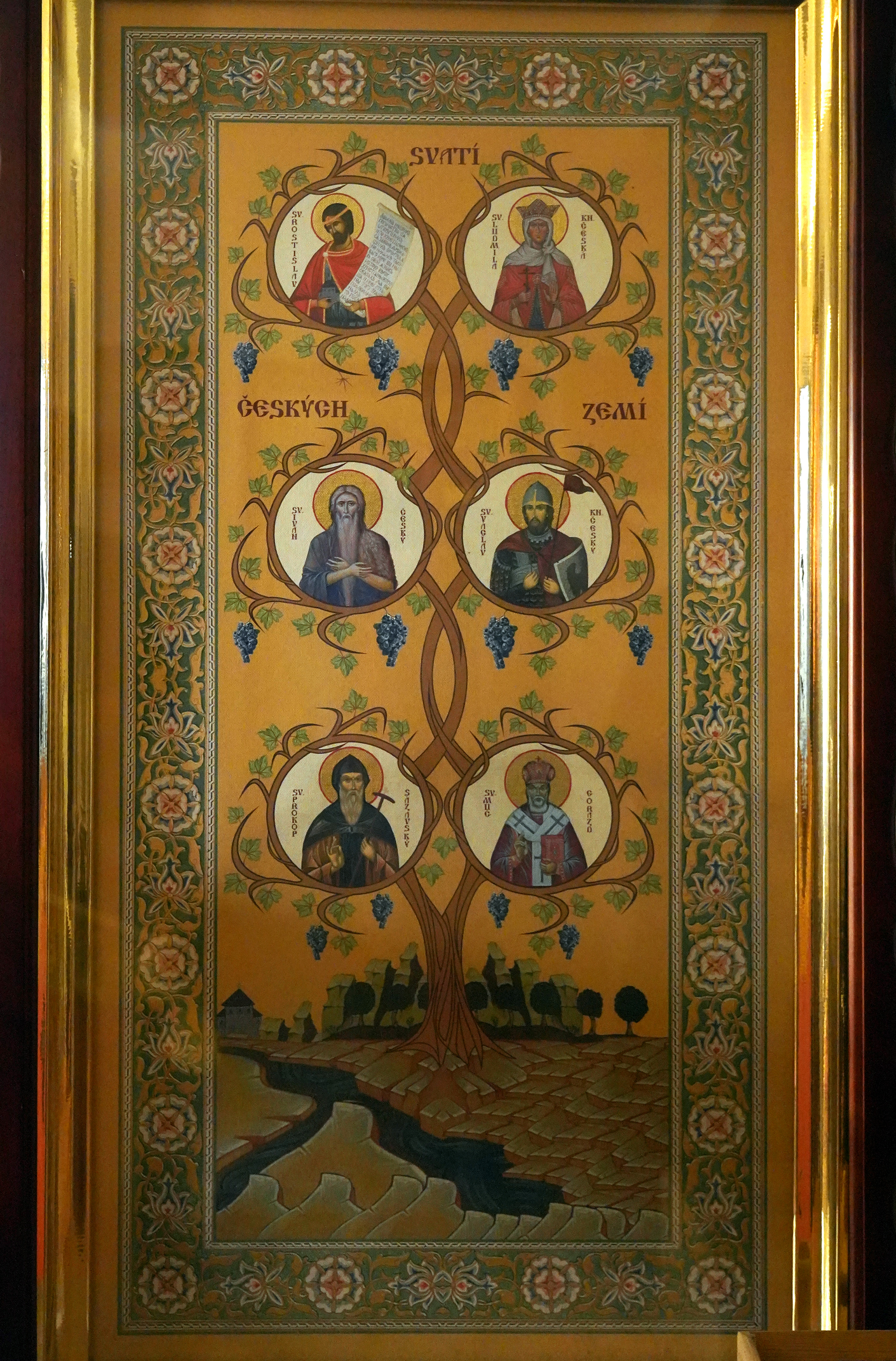 The icon of Czech saints in the Orthodox monastery in Kolešov