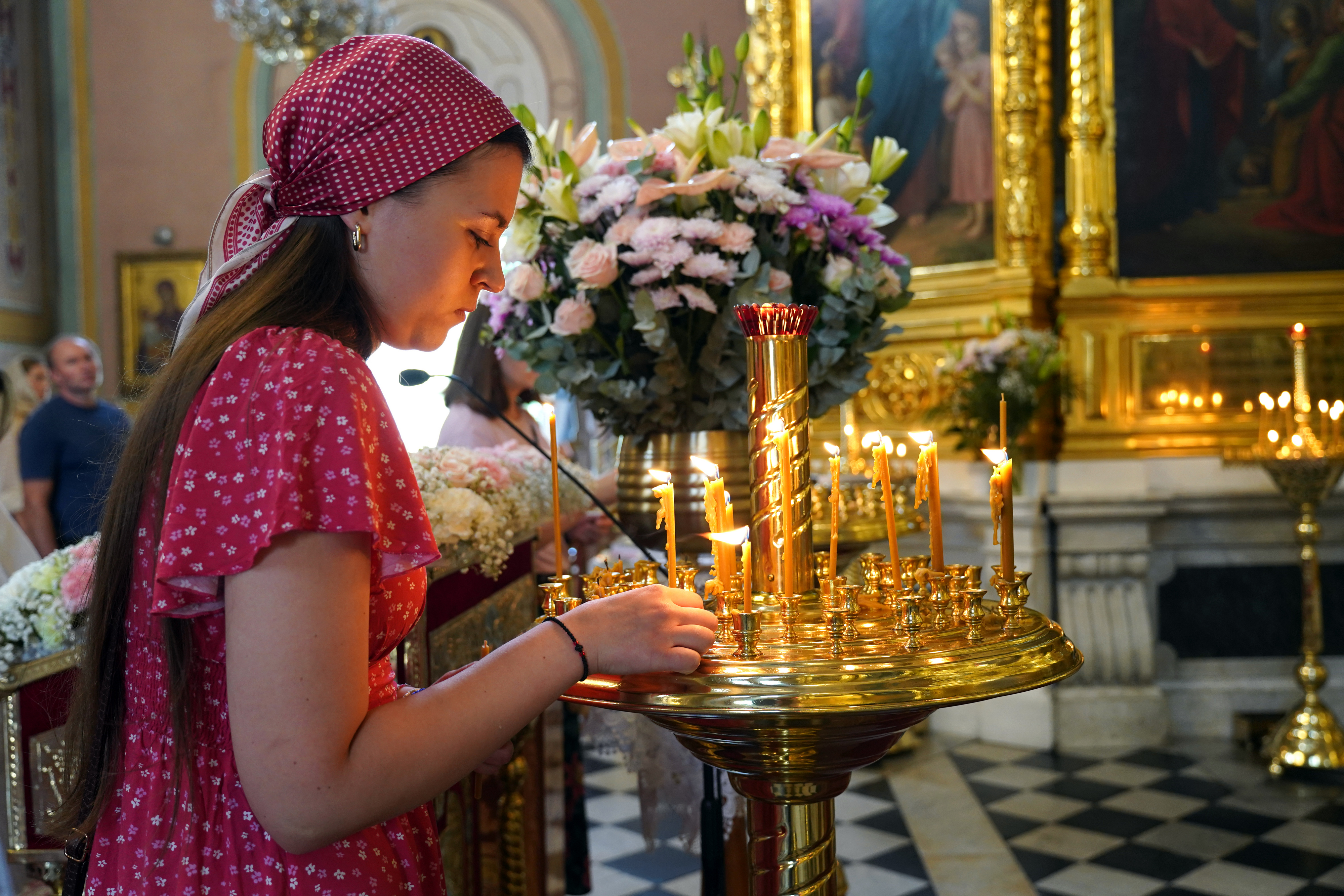 The All-Night Vigil of St. Marie Magdalene feast in Warsaw
