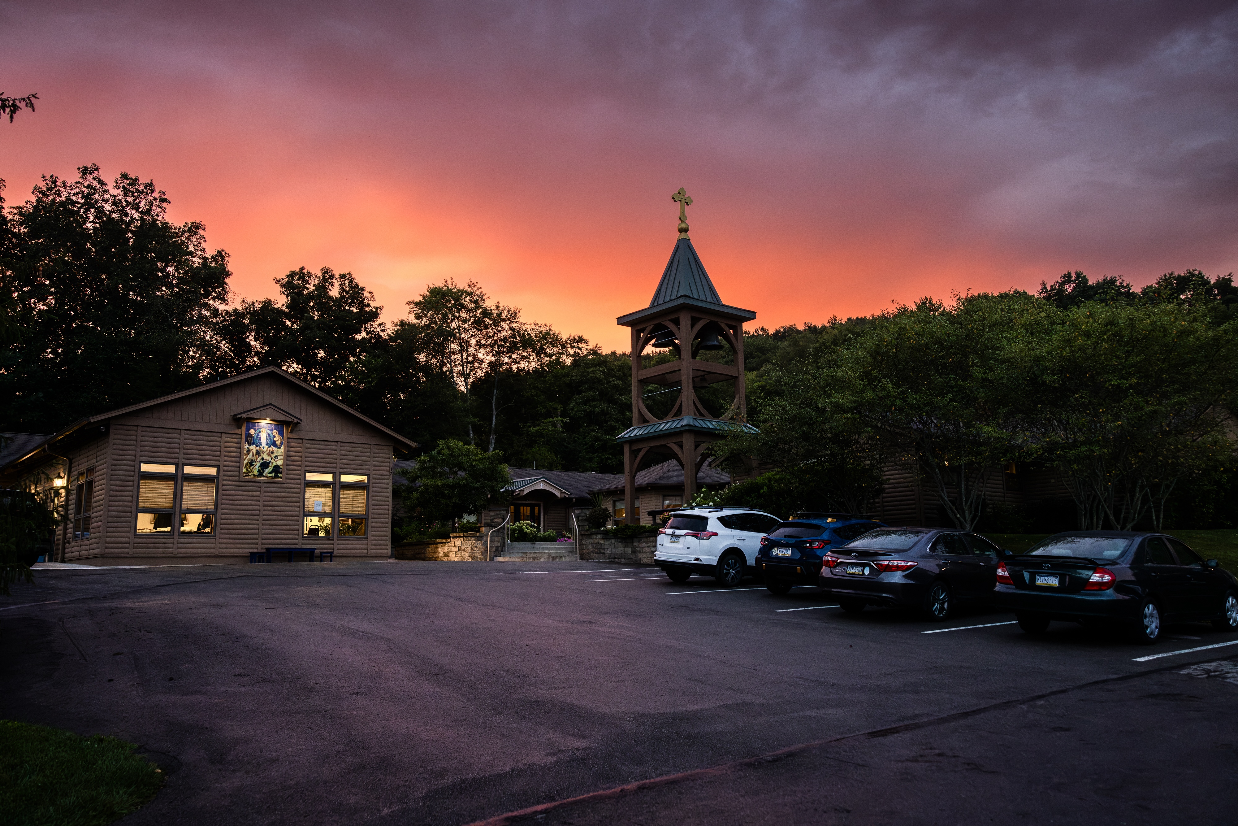 Sunset at the Orthodox Monastery of the Transfiguration