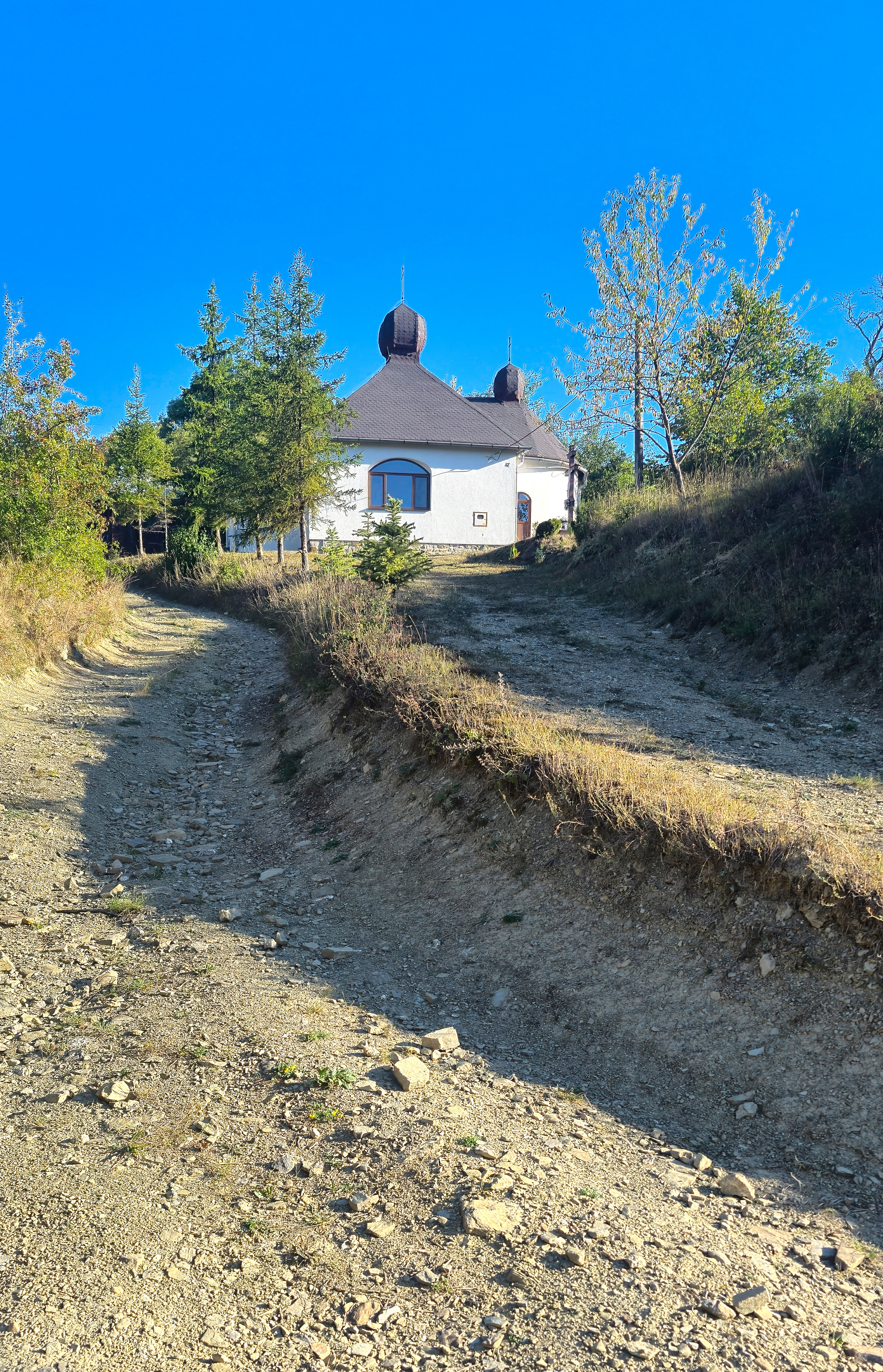 The way to Nativity of the Mother of God Orthodox church in Parihuzovce village