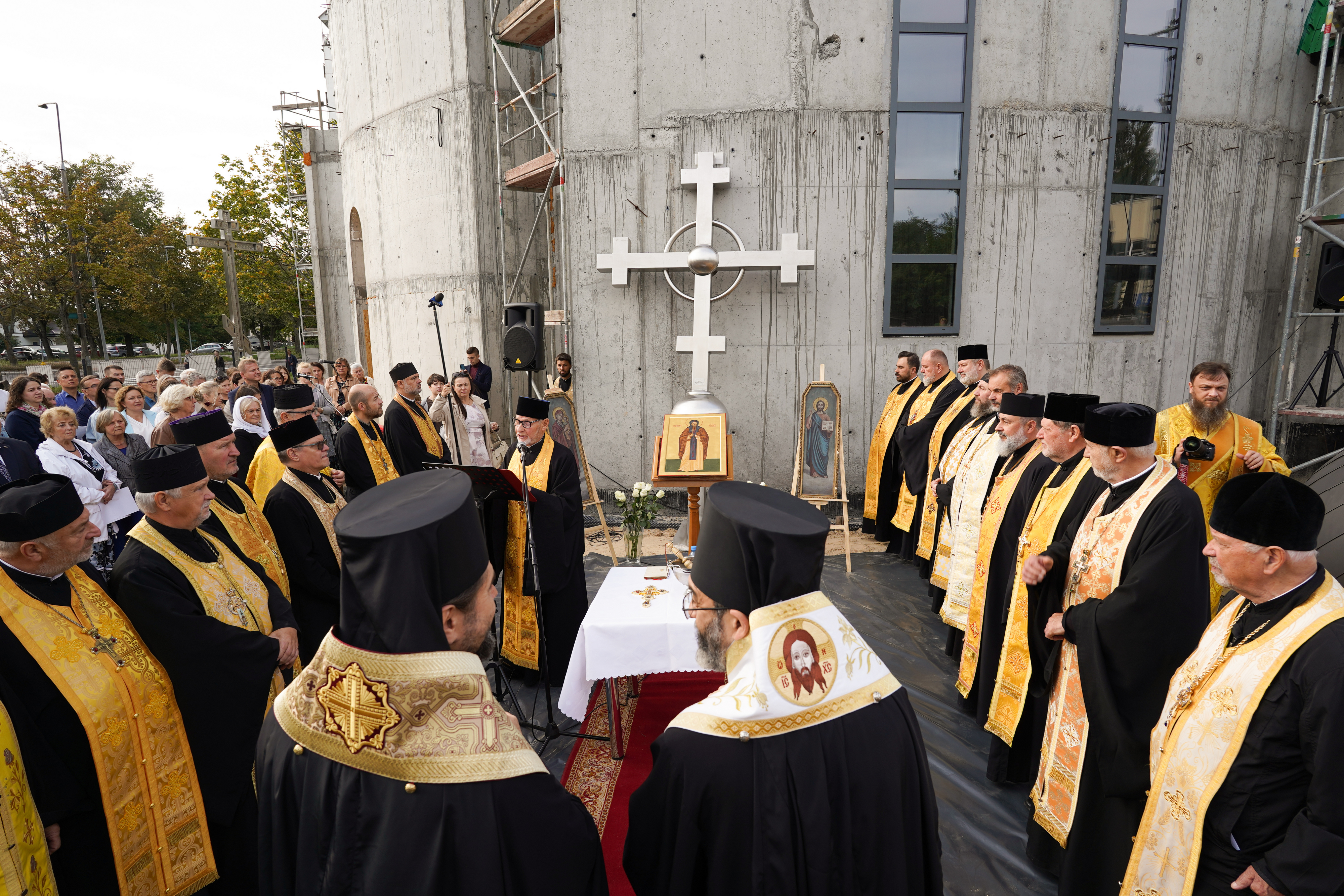 Ceremony of blessing the crosses for the Church of St. Athanasius of Brest in Białystok