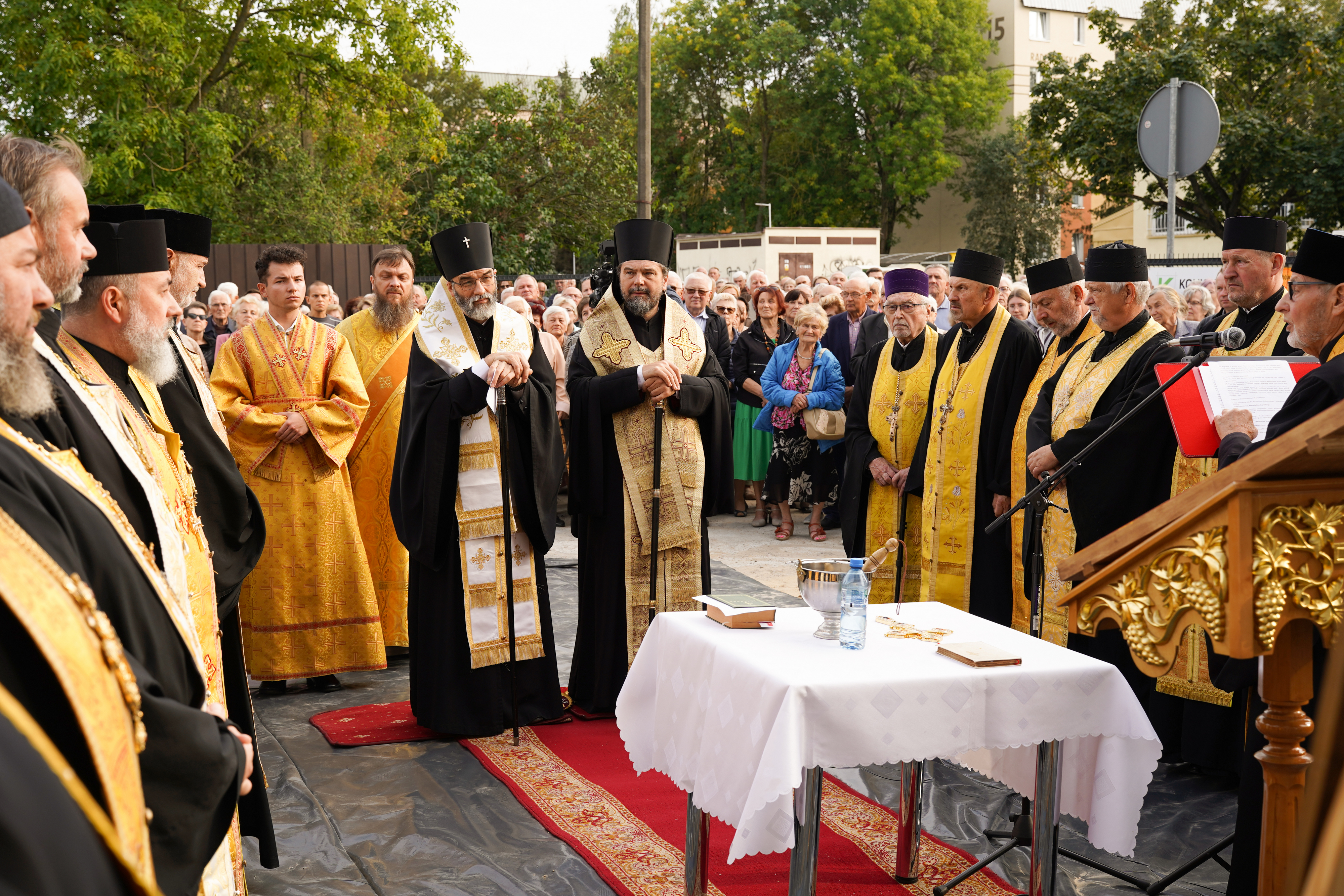 Ceremony of blessing the crosses for the Church of St. Athanasius of Brest in Białystok