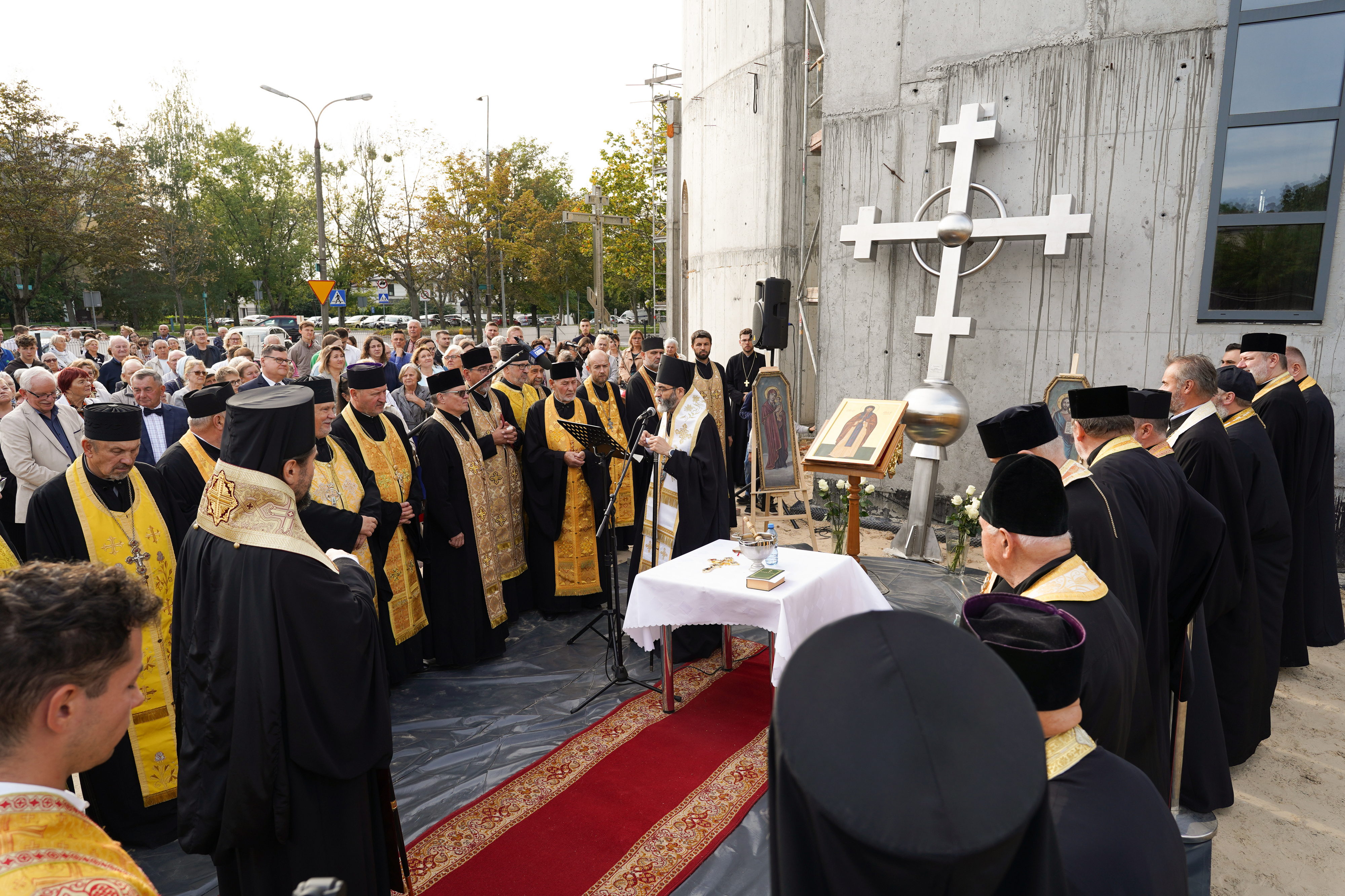 Ceremony of blessing the crosses for the Church of St. Athanasius of Brest in Białystok