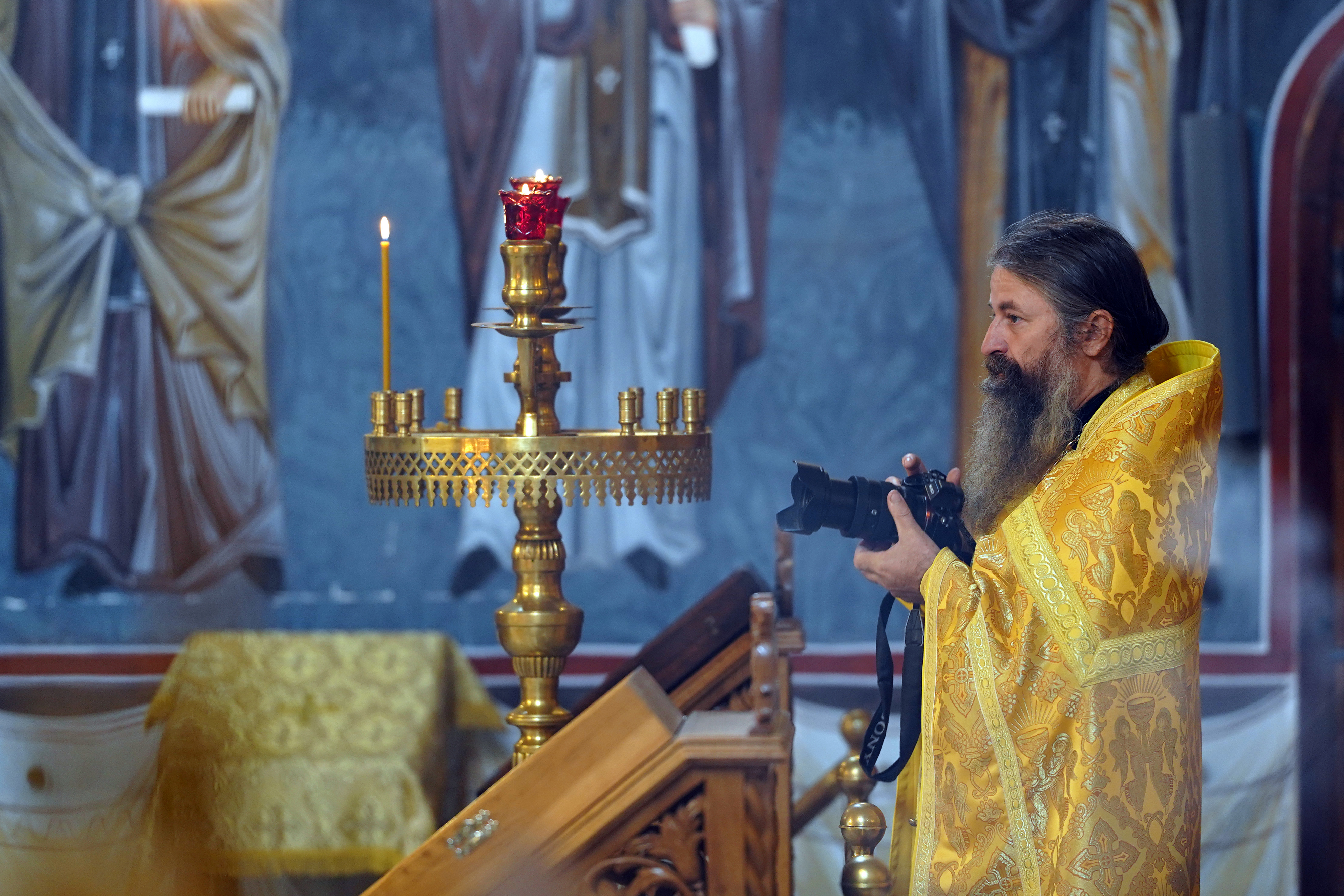 Metropolitan Joanikije of Montenegro and Littoral in Supraśl Monastery - Divine Liturgy