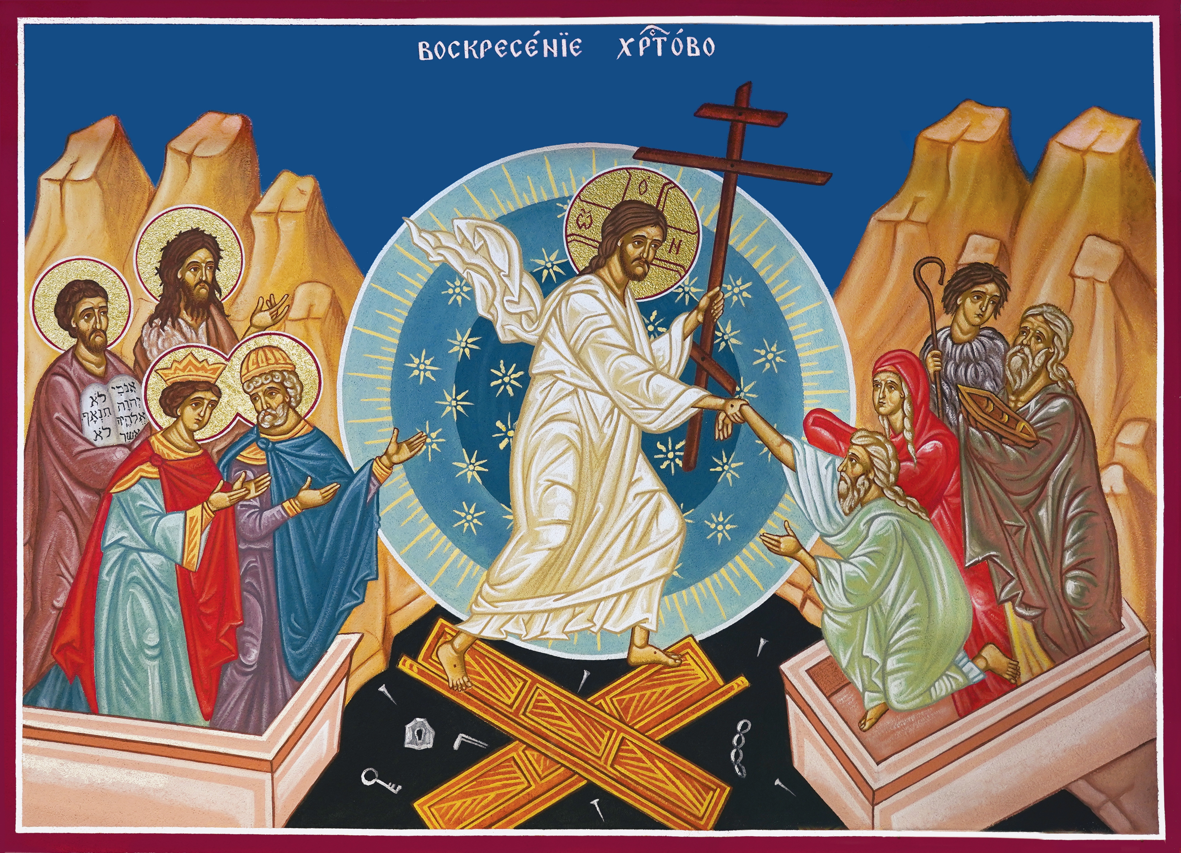 Ressurection of Christ fresco from Sts. Peter and Paul Orthodox church in Ubľa village
