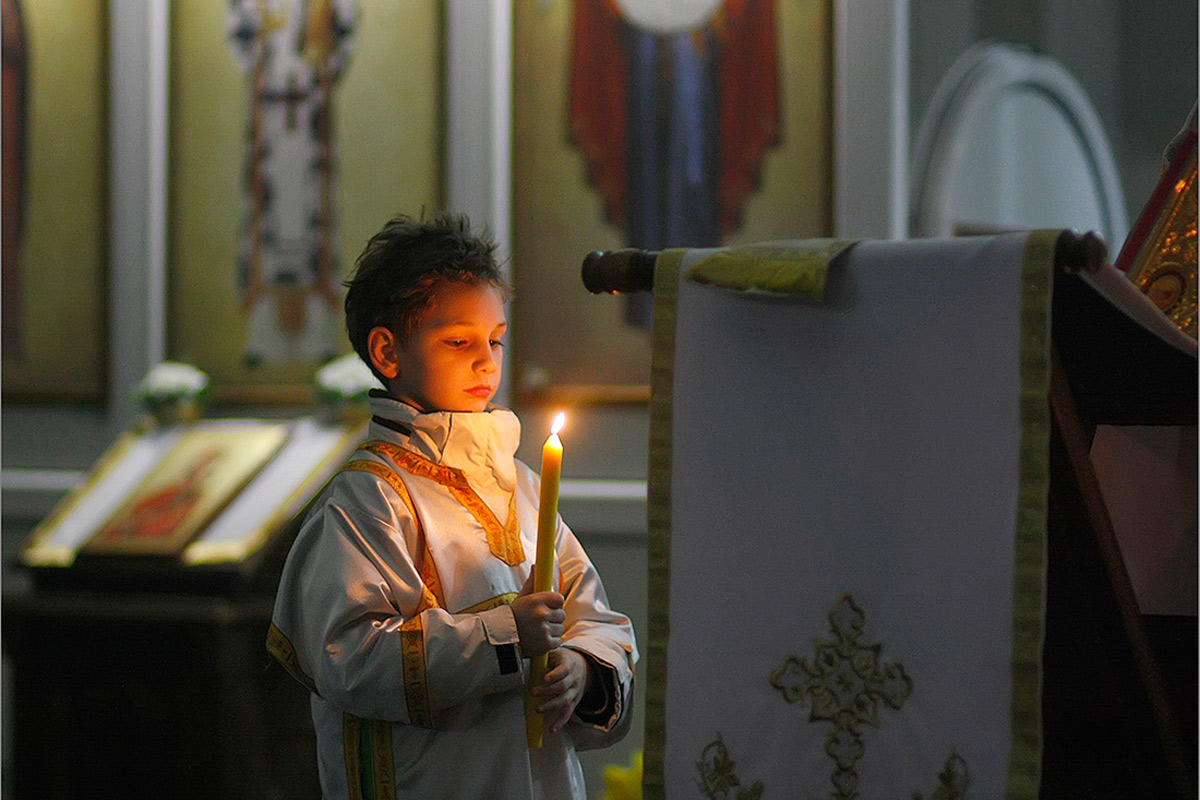 Altar boy at Holy Liturgy 
