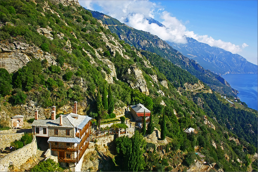  A view from the Simonopetras monastery 
