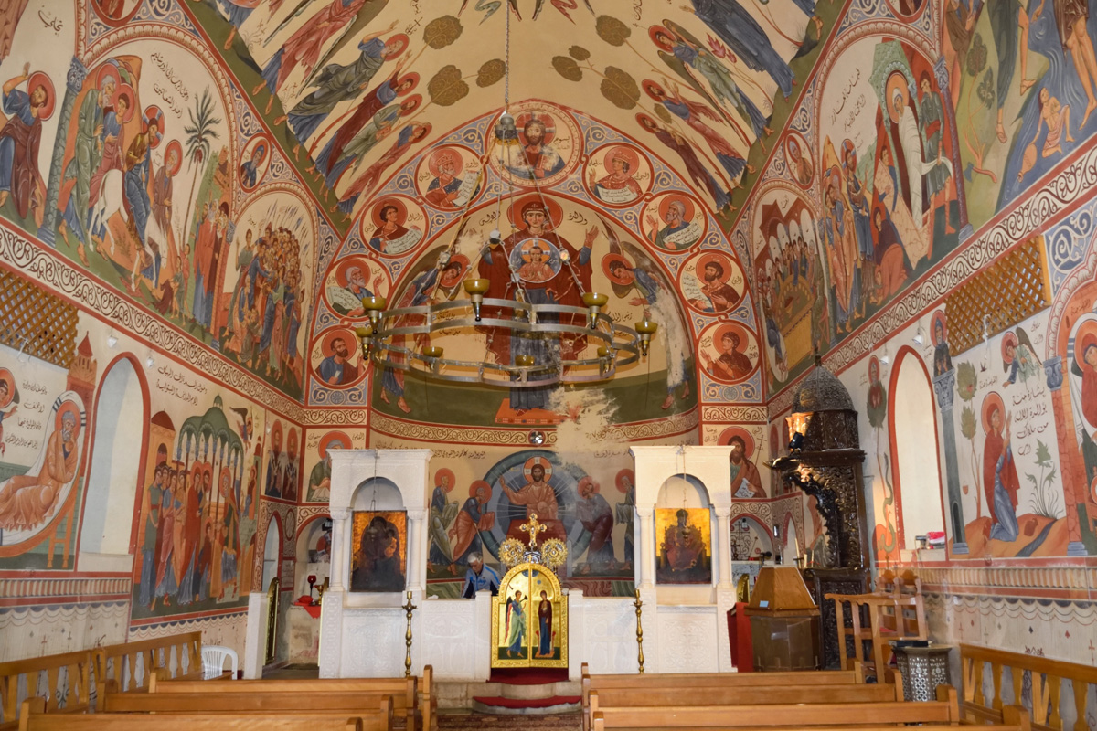  Iconostasis and frescoes in monastery An-Natour  