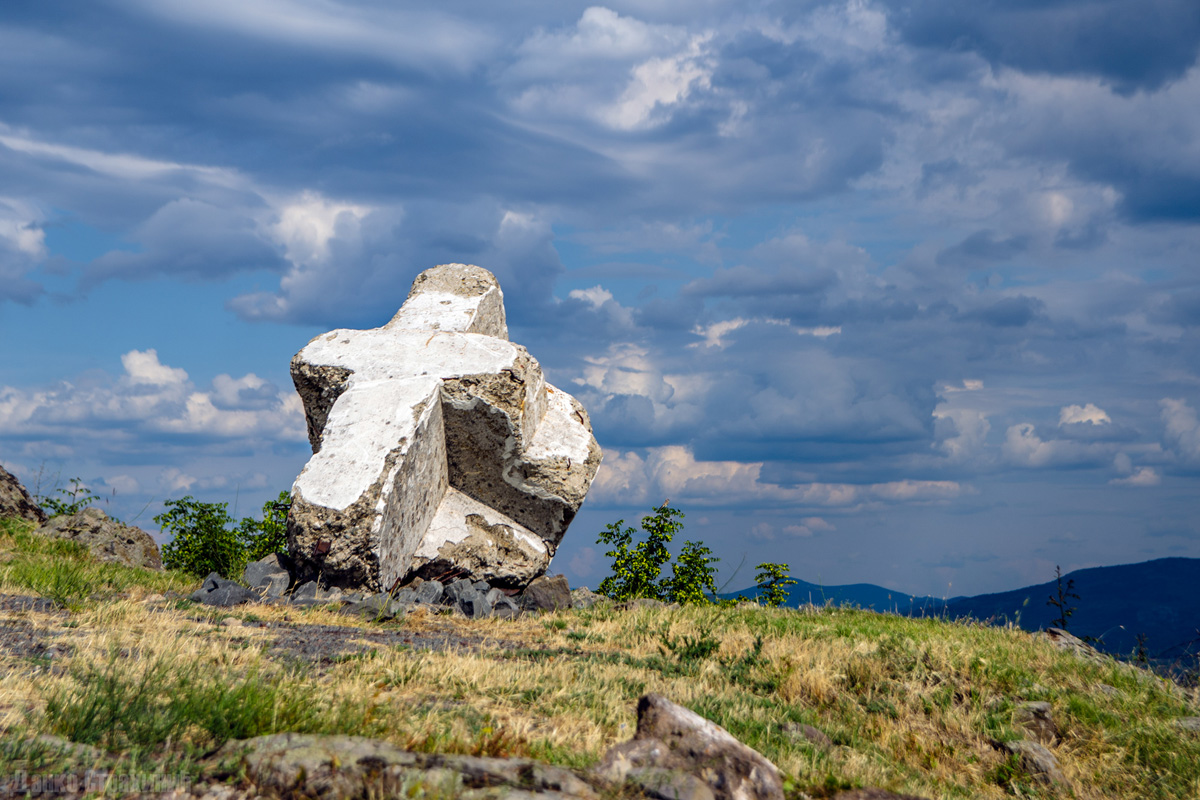 Cross from the tower of the memorial ossuary on Zebrnjak 