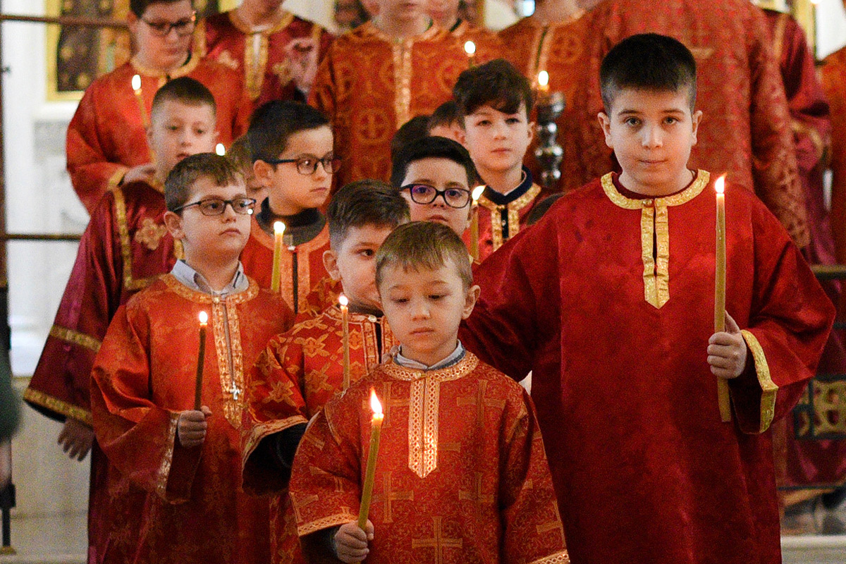 Liturgy at cathedral in Tirana 