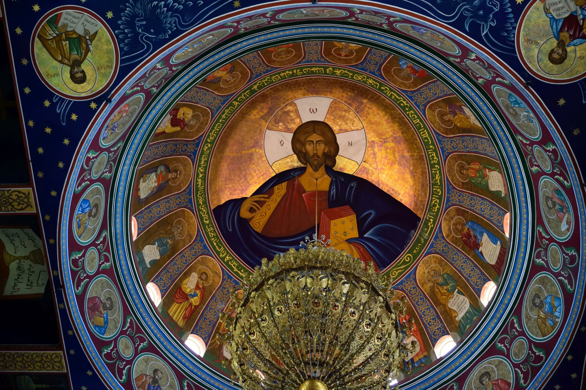 Chrystus w kopule cerkwi Przemienienia Pańskiego w Szekka 