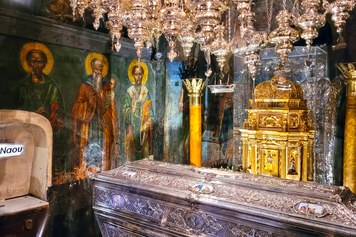 St. Spiridon relics in St. Spiridon Orthodox church in Korfu 