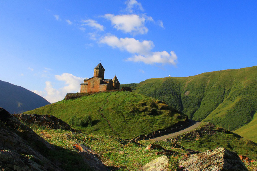 Sameba monastery close to Kazbegi
